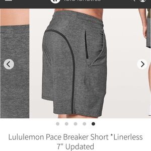 lululemon athletica Men's Heathered Gray Athletic Shorts